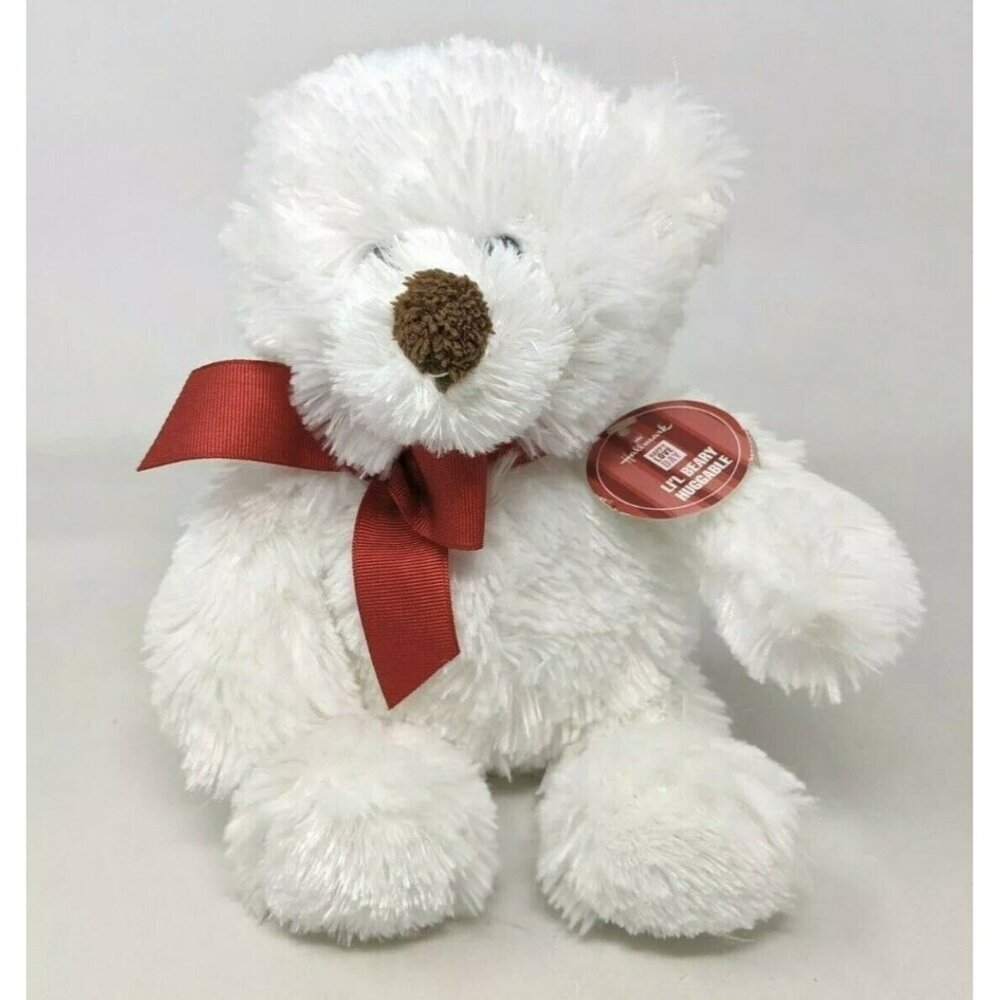 Hallmark Beary Huggable Bear Plush Soft Toy Valentine Love Red Bow Hug Cuddle